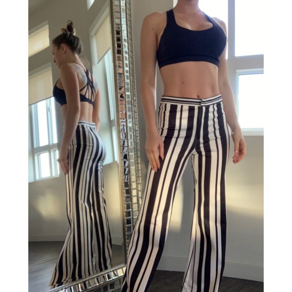 LAST ONE! High waist striped flare leg pants - Picture 7 of 8